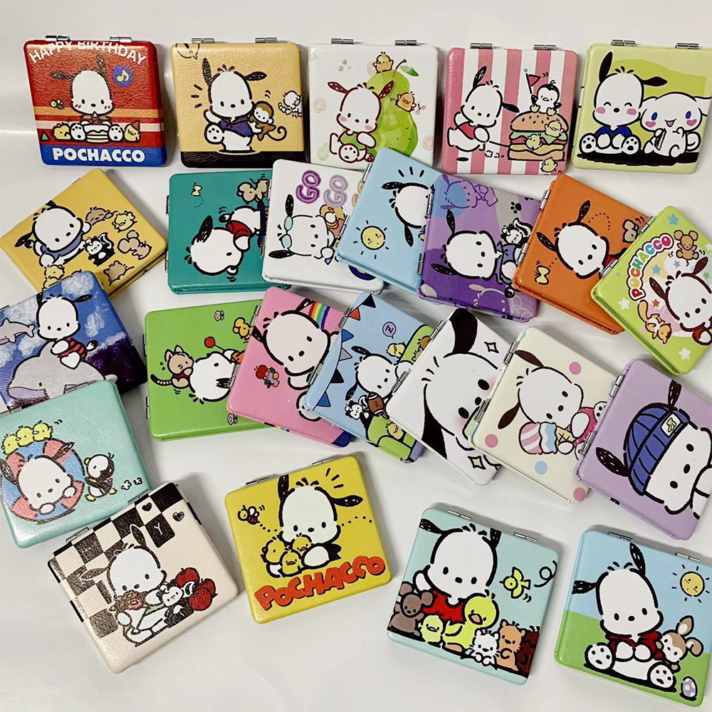 Nuevo perro Pacha osos de fresa doble cara plegable espejo de maquillaje tienda en línea tienda de espejo pequeño fábrica al por mayor