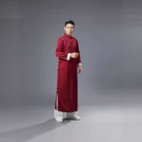 Длинный халат в китайском стиле из ткани Mafan, пальто Циньи, одежда для выступлений, одежда для кино и телевидения, китайская одежда в древнем стиле