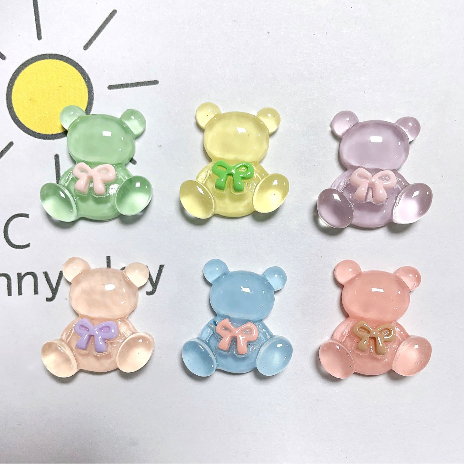 Resin DIY Accessories Transparent Collar Bear DIY Cream Glue Accessories Mobile Phone Case Water Cup Accessories Shoe Buckle Headwear