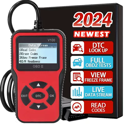 V100 kod oxuyucu avtomobil diaqnostik skaner aləti Obd2 dekoder üçün qırmızı