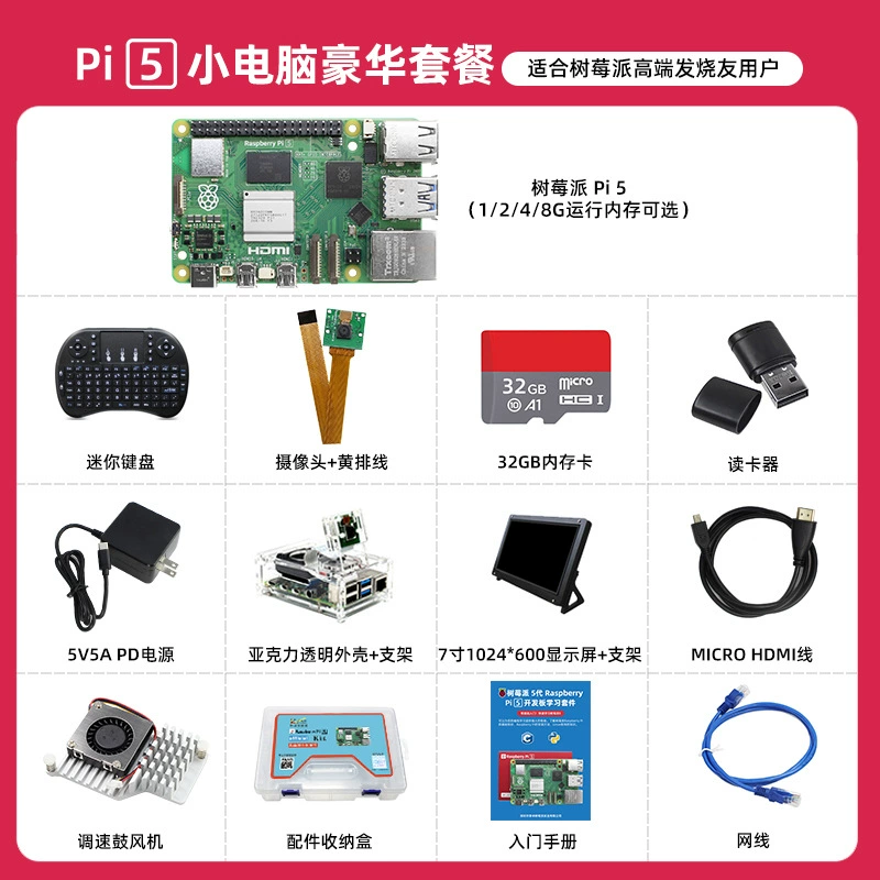 Плата разработки Raspberry Pi 5 5B/4B Raspberry Pi 5 8GB материнская плата набор для программирования Python ИИ