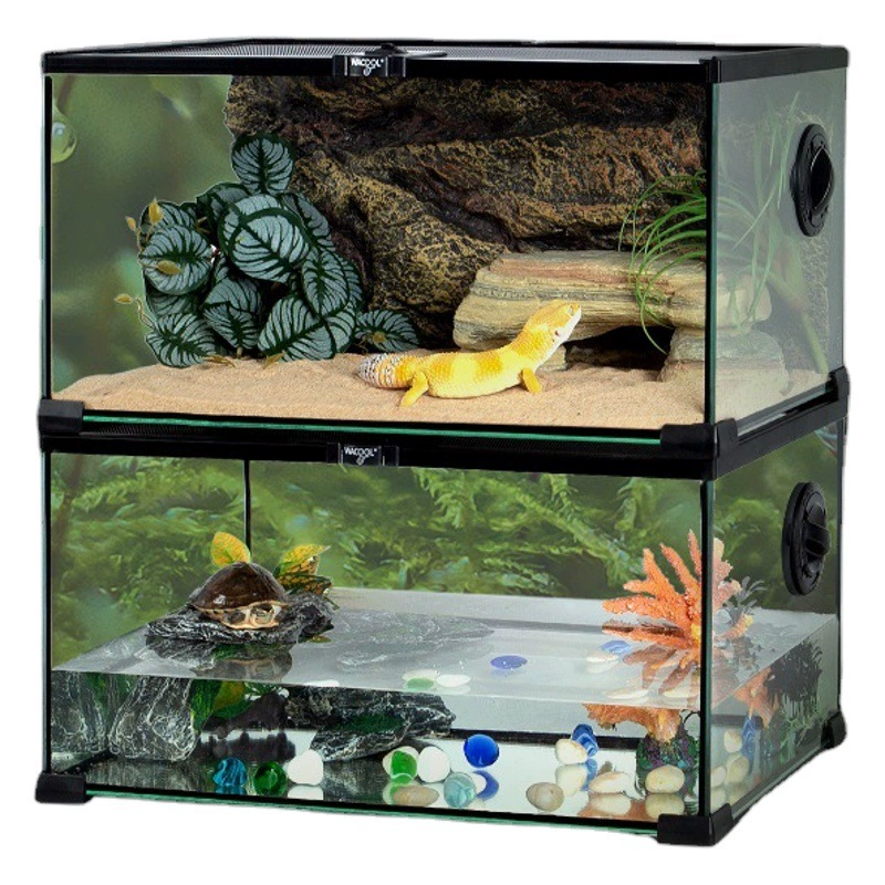 Новый стиль WACOOL крутой альпинистский цилиндр для домашних животных несъемный стеклянный цилиндр серии JAK 360 ° HD пейзаж с тропическим лесом