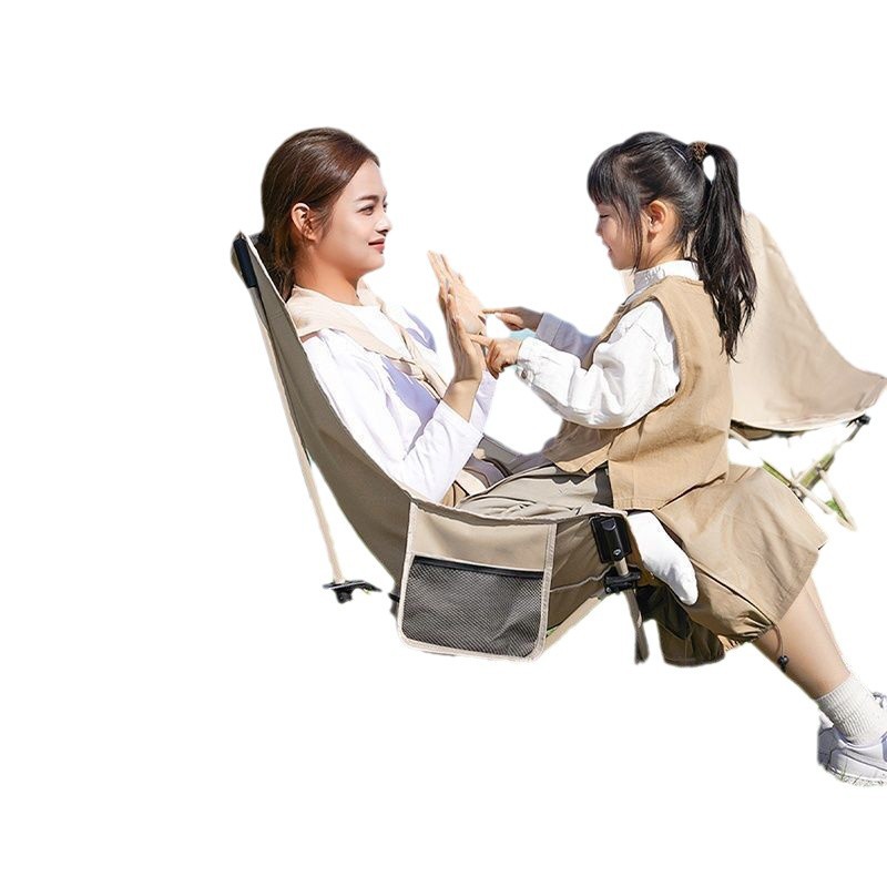 Outdoor foldable and heightened moon portable deck chair