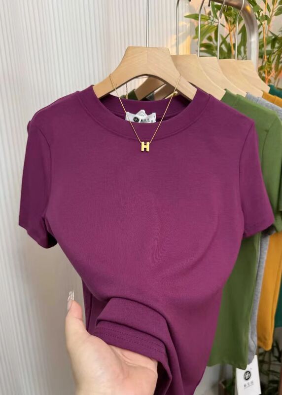 A6 # Round Neck, Regular Shoulder, Short Sleeve T-Shirt, 40 Count 1*1 Rib, 92% Cotton, 8% Spandex A6 # Round Neck, Regular Shoulder, Short Sleeve T-Shirt, 40 Count 1*1 Rib, 92% Cotton, 8% Spandex