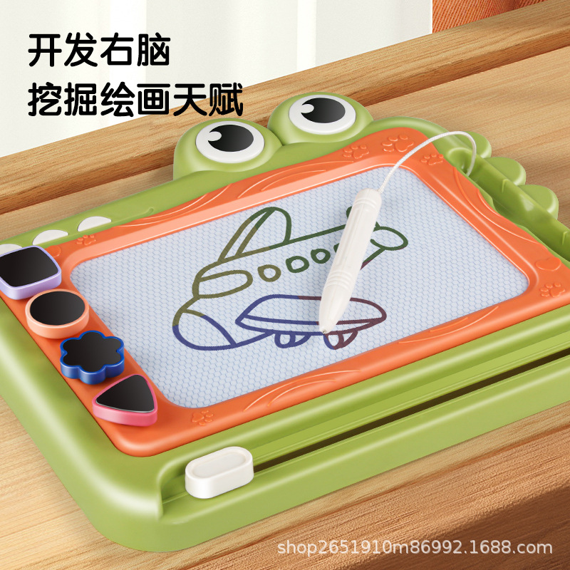 Ventas transfronterizas calientes para niños pequeños cocodrilo tablero de pintura magnético juguetes tablero de graffiti con pie de mesa pintura regalo de jardín de infantes