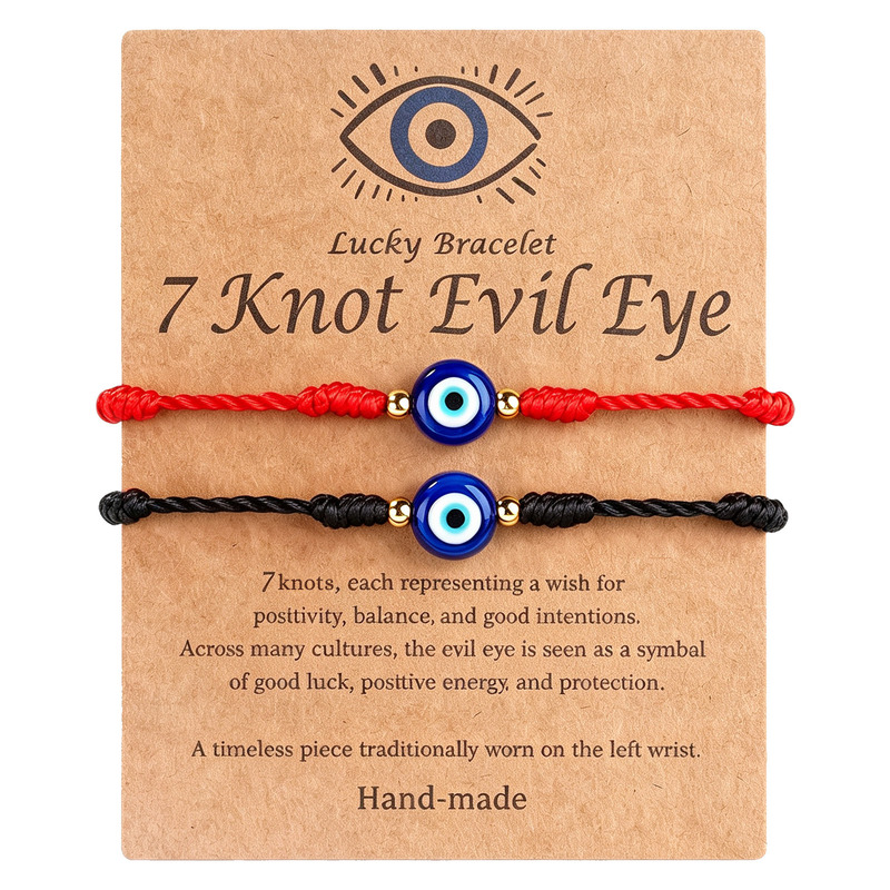 Amazon's best-selling red string bracelet with seven knots, featuring a woven evil eye design, and a lucky seven-knot bracelet with glass eyes, designed for women Amazon's best-selling red string bracelet with seven knots, featuring a woven evil eye design, and a lucky seven-knot bracelet with glass eyes, designed for women