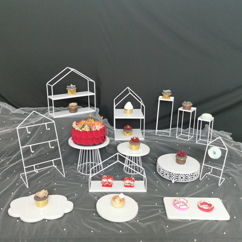 Tabla de postre europea decoración estante de exhibición bandeja de pastel estante de postre estante de té de la tarde estante de bocadillos de boda