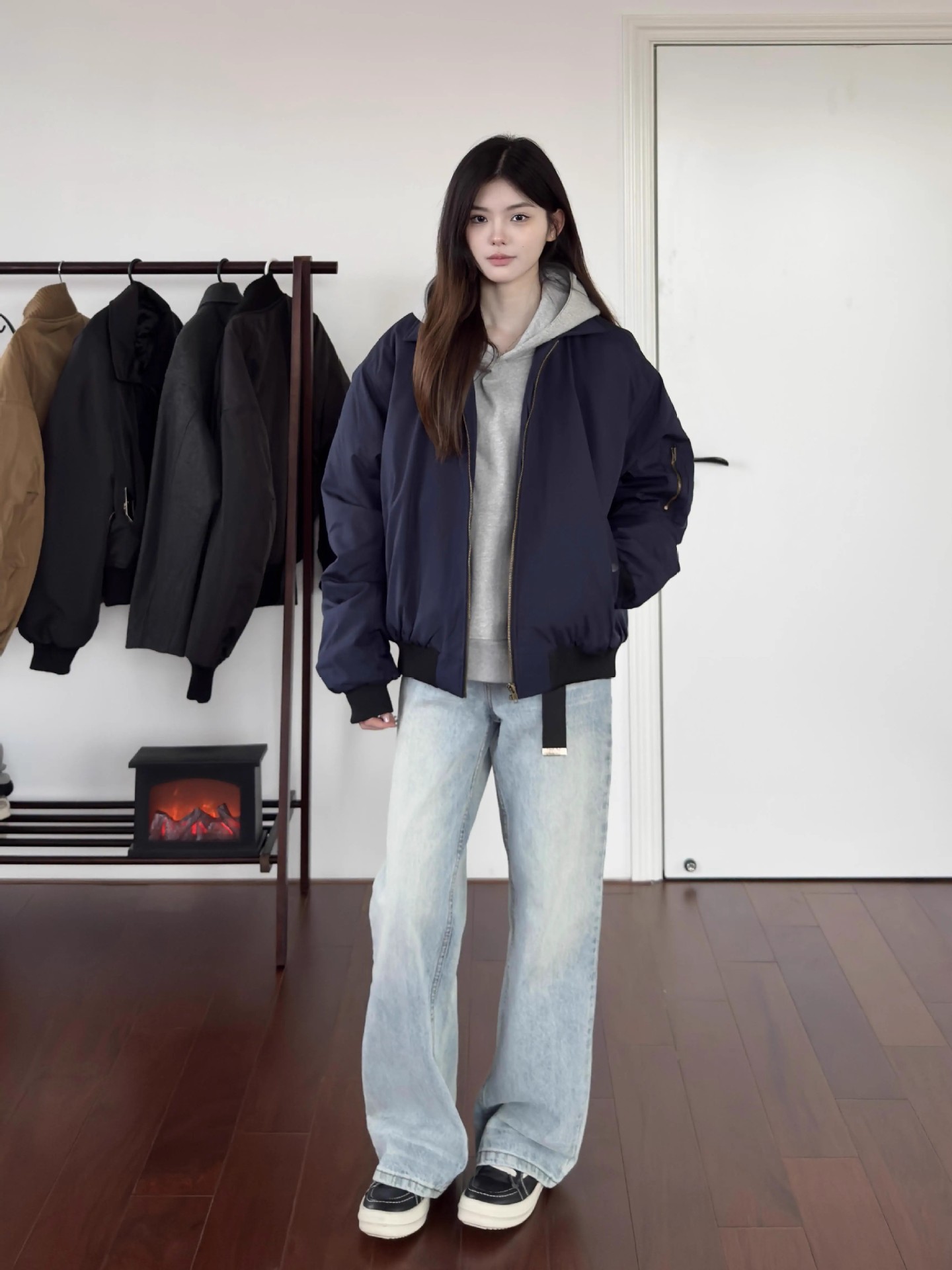 Corea otoño e invierno americano vibe retro solapa chaqueta de vuelo bomber chaqueta corta para hombre