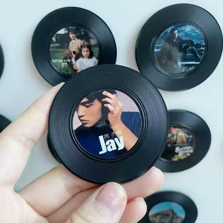 Nfc rotating refrigerator magnet magnetic vinyl record music cd creative concert support materials mini customization