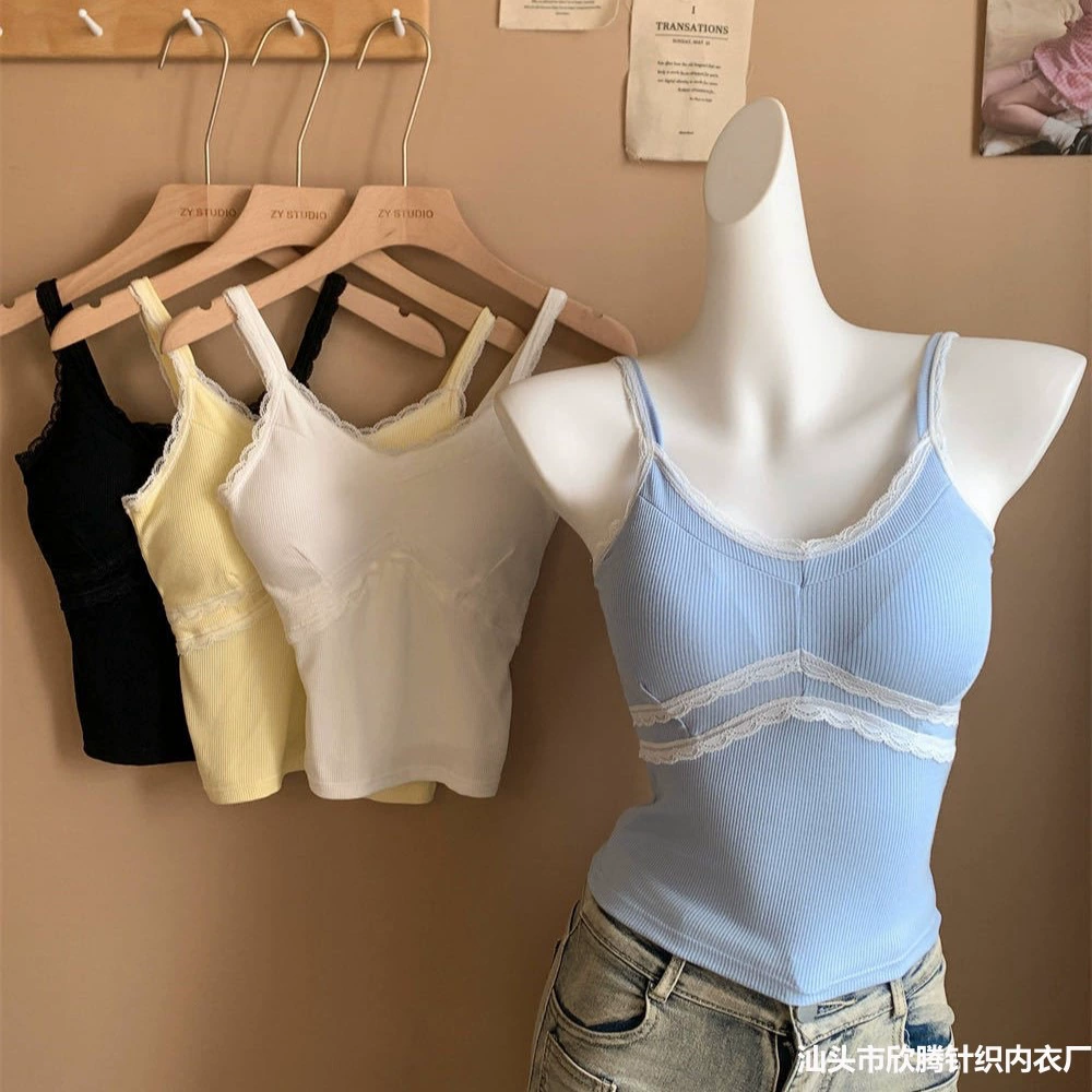 Кружевной топ-камзолка из рисовой ткани, женственный, стройнящий, с красивой спинкой, в стиле «чистое желание».