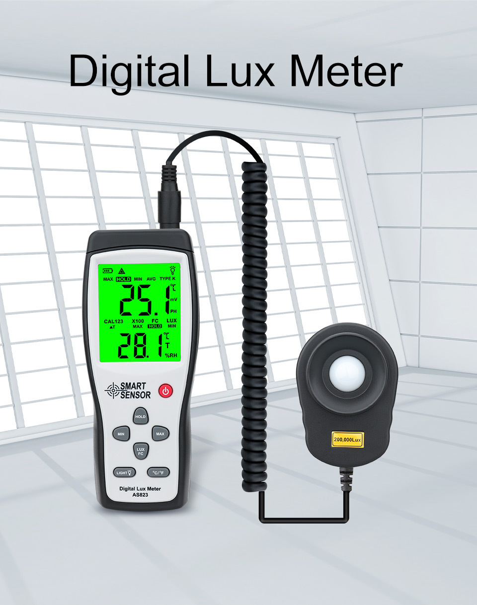 希玛AS823高精度分体式照度计 数字照度仪测光表 光度计亮度计