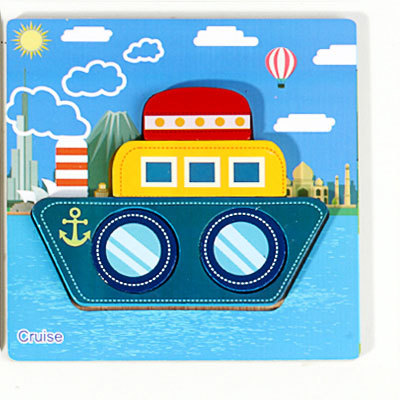 Bebé niños 1-2-3D años de edad la mitad de madera tridimensional rompecabezas bebé educación temprana inteligencia práctica mano ojo niños y niñas Juguetes