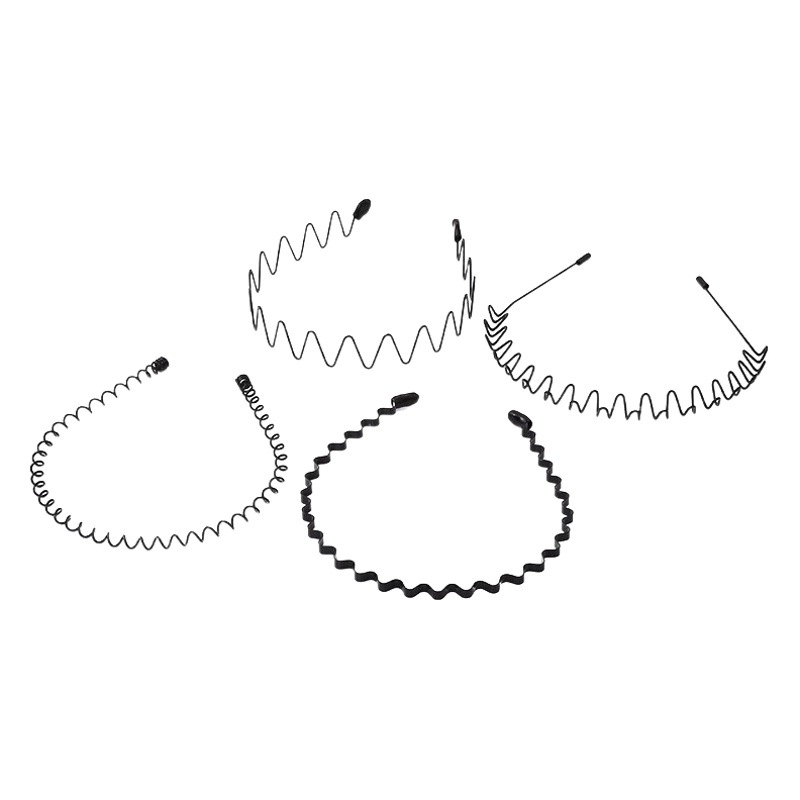 Diadema invisible negra onda de los hombres diadema trasera grande lavado facial Paquete de cabello de las mujeres horquilla deportiva cabello de los hombres presionando tocado