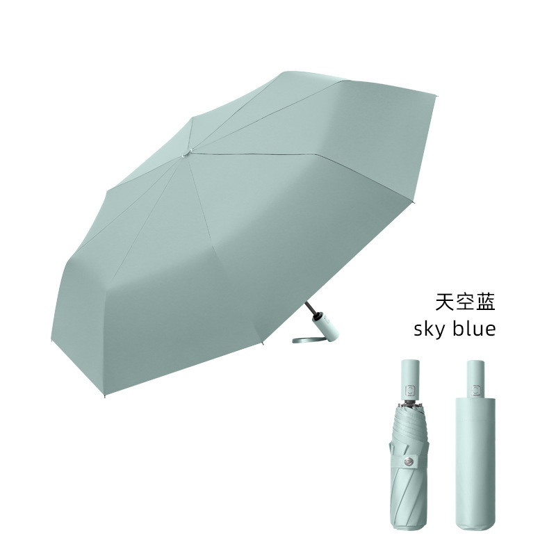 全自動三つ折り雨傘女晴雨両用太陽日焼け止め紫外線防止折り畳み日よけレトロ男インスタ風|undefined