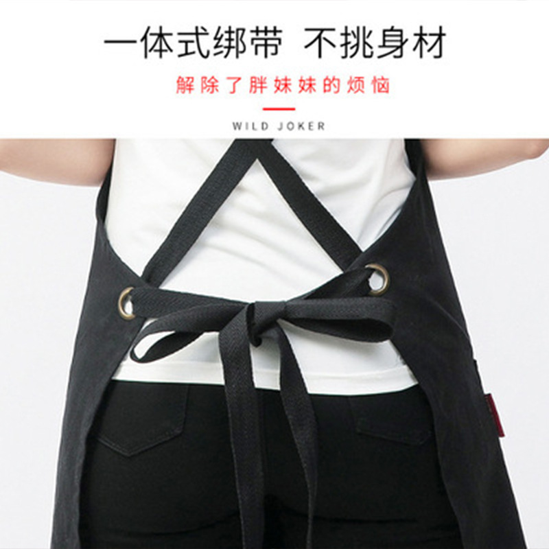 El Comercio exterior delantal de la lona moderna Correa simple Cafetería Restaurante floral leche té tienda guardapolvos delantal al por mayor