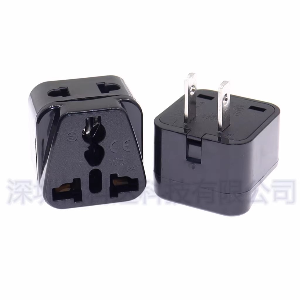 美标转换插头美规两扁转万用孔美国中国日本菲律宾插座转换WDI-6