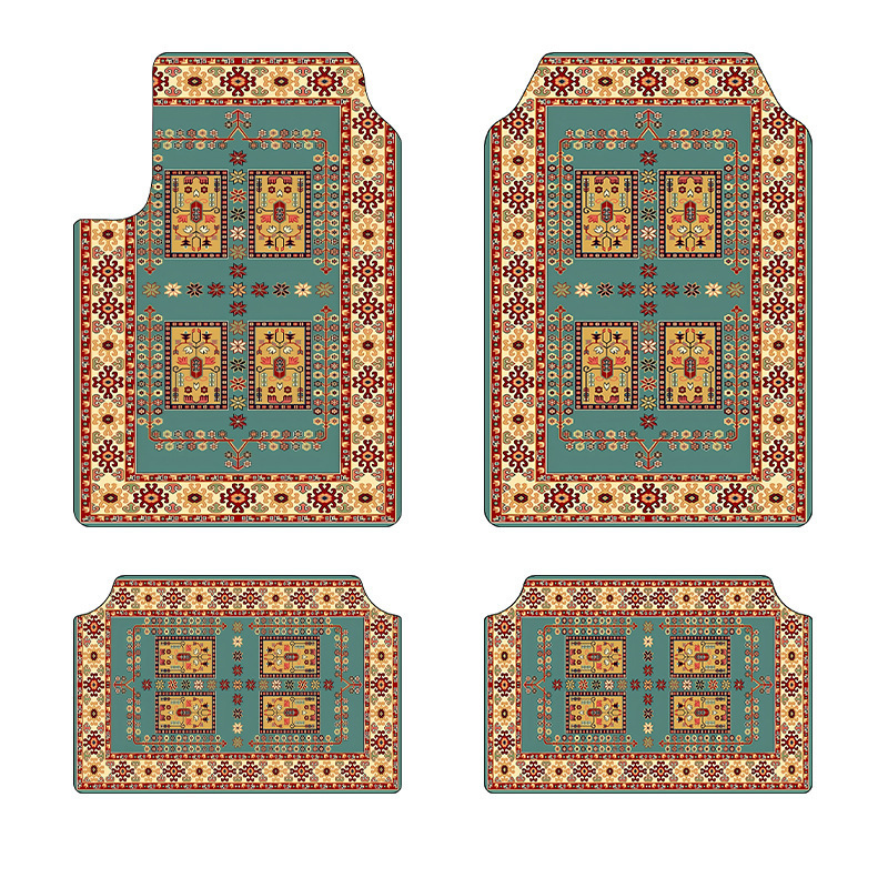 Cross-Border Bohemian Four-Piece Car Floor Mats for Main and Passenger Front and Rear Floor Mats Amazon Temu Dropshipping Floor Mats