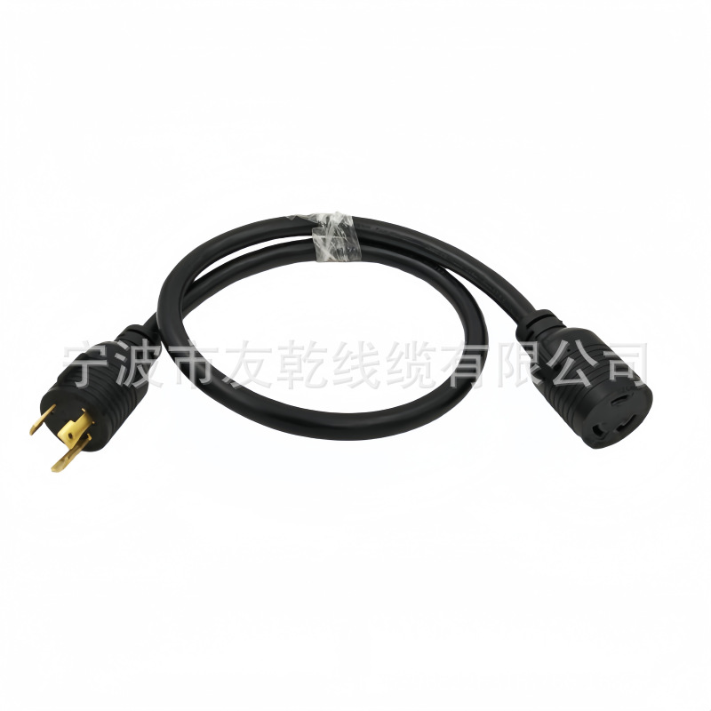 12 AWG 照明电缆，277 伏，扭锁至 ROJ 连接器，黑色
