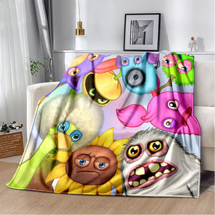 Cross-border Supply My Singing Monster Video Game Carto Soft Fluffy Blanket Flannel Blanket Throw Blanket Living Room Bedroom