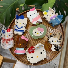 新型酢酸グリップケイティかわいいキティシンプルなヘアピンアニメ動物の後頭部クリップ