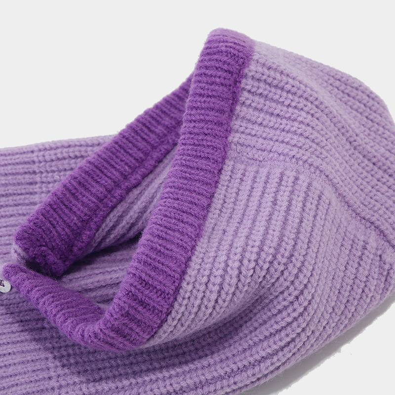 Balaclava pour femme automne et hiver écharpe violette One Rest sweat à capuche mode chapeau de protection du cou chaud_voghion.com