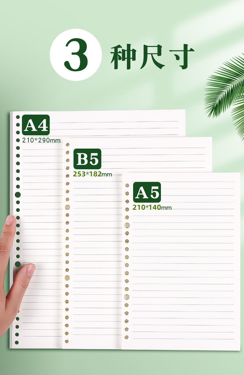 PP esmaltado translúcido binding carpeta A4B5A5 carpeta de datos de cuentas de mano carpeta de hoja de hoja de 8 agujeros carcasa de hoja de hoja