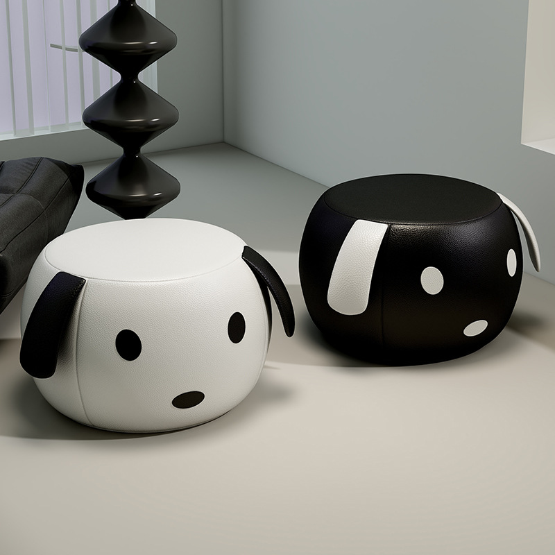 Small Stool for Home Use in the Living Room, Coffee Table Bench, Sofa Footstool, Children's Seating, Cute Soft Cushion Low Stool, Shoe-Changing Stool by the Door