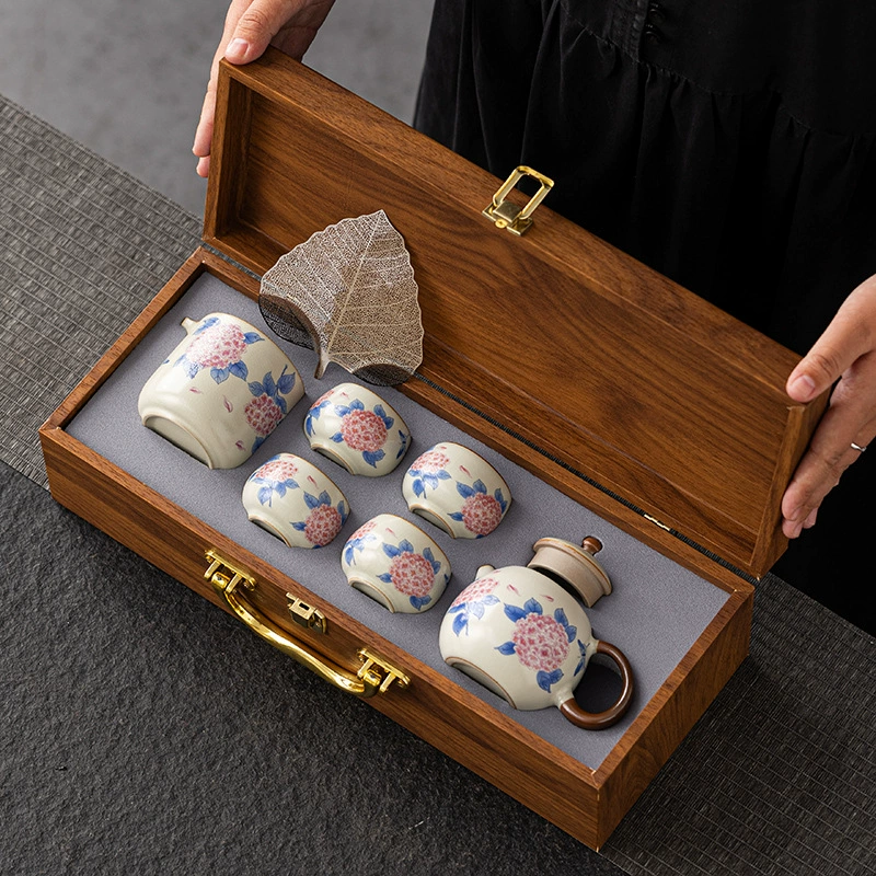 Tea set, gift box, retro teapot, ceramic tea cup, Chinese style