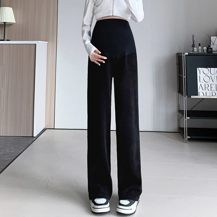 妊婦用パンツ 春秋用 外出着用 ストレート ワイドレッグパンツ 大きいサイズ 秋冬用 レギンス ロングパンツ 秋服 快適 外出着用可能|undefined