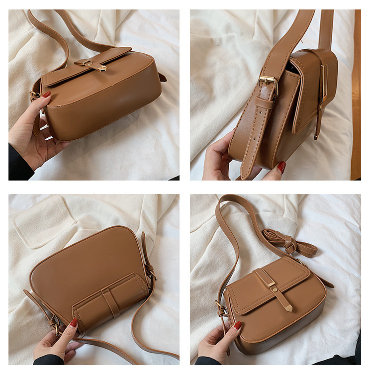 Retro Solid Color Buckle Type Messenger Saddle Bag Wholesale Nihaojewelry display picture 1