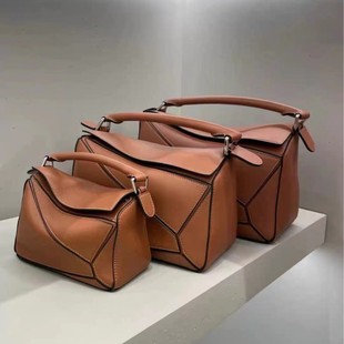 Handheld purse for side table, one-shoulder bag, pillow, genuine leather