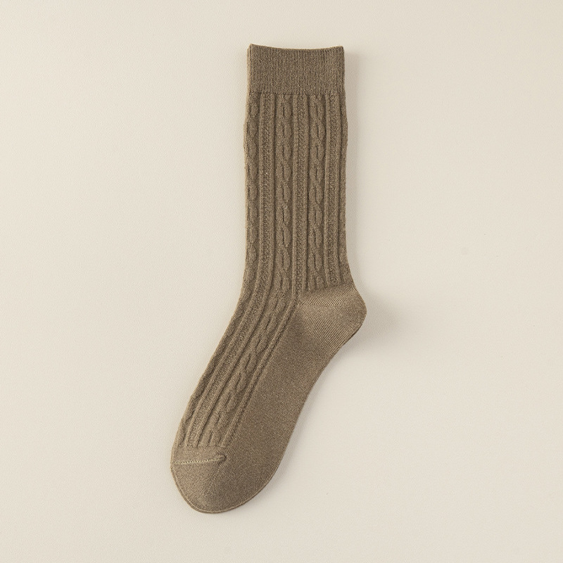 Calcetines para mujeres, calcetines de lana calientes de invierno, calcetines de lana de invierno de doble aguja, calcetines de mujer resistentes a la bola.