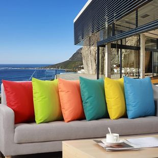 Amazon Cross-Border Candy Color Outdoor Waterproof Pillowcase Outdoor Outdoor Simple Pure Color Functional Cushion Cover