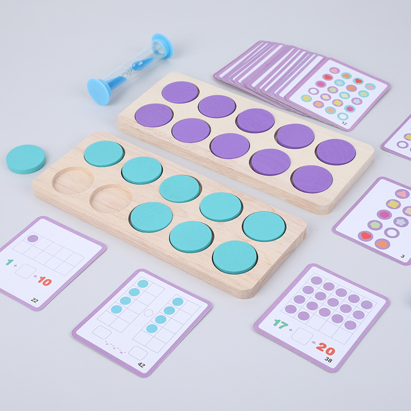 Kindergarten matemáticas Ilustración diez cuadrícula de enseñanza ayudas para la educación temprana de los niños pensamiento educativo entrenamiento memoria aritmética Juguetes