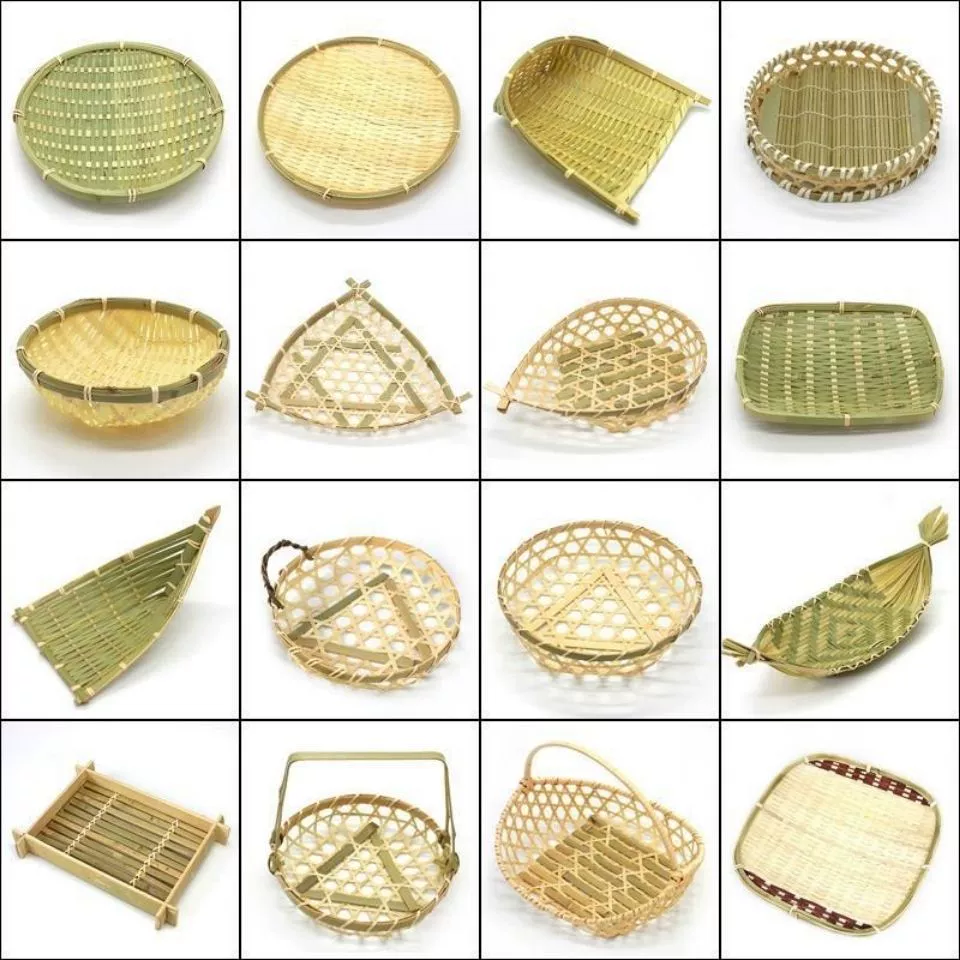 Hot Pot Basket Bamboo Basin Bamboo Basket Dust Fruit Basket Water Fruit Bad Bad Blue Basket Basin Basin Basin to Storage Home Decoration