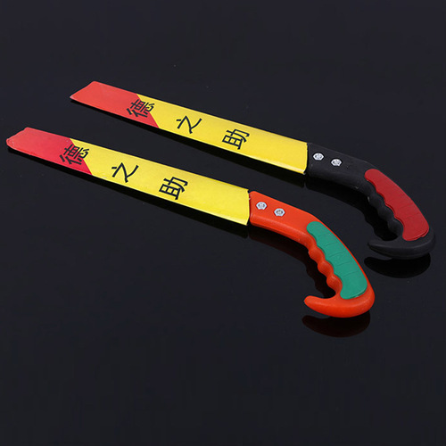 Garden agricultural tools 270 red and black two-sided 3-sided grinding tooth orange green plastic handle small hand saw branch felling fruit tree saw