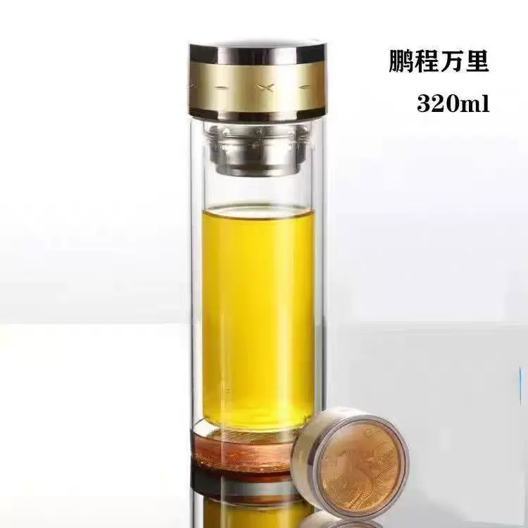 双层玻璃杯定制logo杯子高级感高硼硅玻璃茶杯男大容量商务水杯