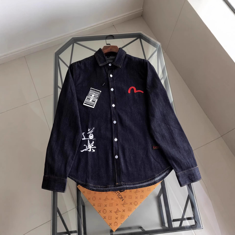 26Ss Spring New Style Evisu Fishing Man Embroidery Casual Versatile Denim Washed Shirt Korea 26Ss Spring New Style Evisu Fishing Man Embroidery Casual Versatile Denim Washed Shirt Korea