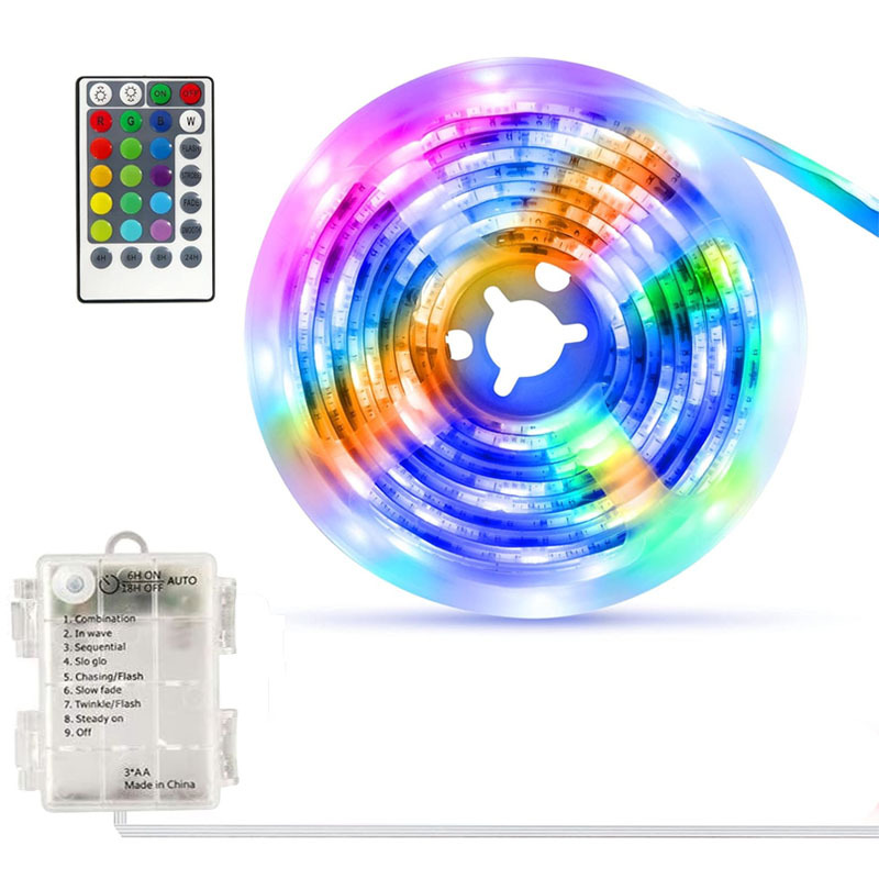 8 funciones caja de batería impermeable luz LED con 13 teclas luz de ajuste remoto temporización de carreras de caballos ambiente festivo luz roja tira de luz autoadhesiva