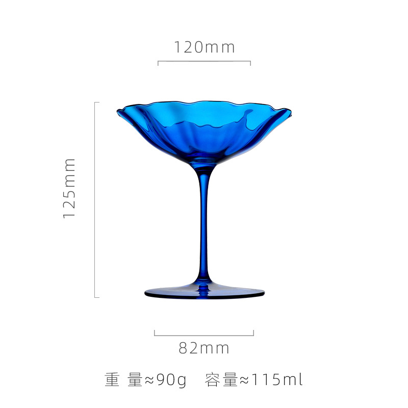 Retro cocktail wineglass, flowered