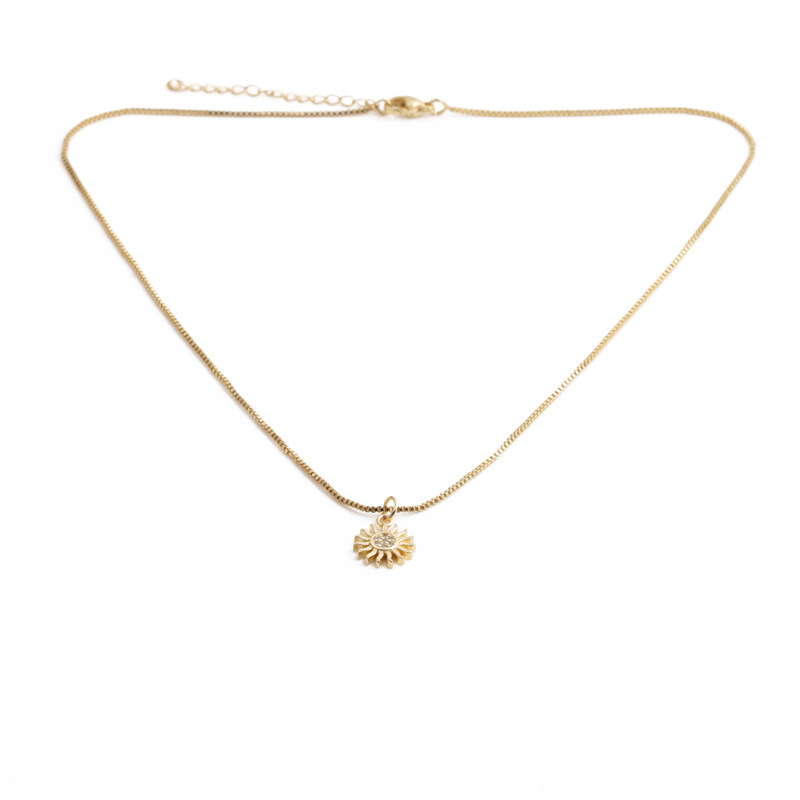 fashion simple moon star pendant gold micro-inlaid zircon necklace