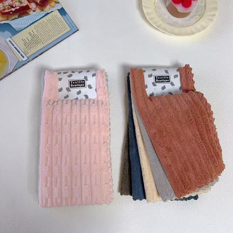 Coral Fleece Square Towels, Pack of 5, 30*30 Small Towels, Kitchen Household Cleaning Cloths, Soft and Absorbent Tea Towels, Cross-Border Coral Fleece Square Towels, Pack of 5, 30*30 Small Towels, Kitchen Household Cleaning Cloths, Soft and Absorbent Tea Towels, Cross-Border