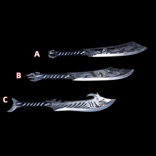 Longquan chivalrous Hall Bone cutter special-shaped kitchen kitchen knife integrated stainless steel forging Bone cutter all-steel fish knife