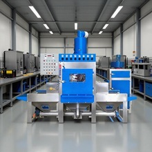 自动喷砂机通过式玻璃铝板模具除锈喷沙设备平面输送自动喷砂机