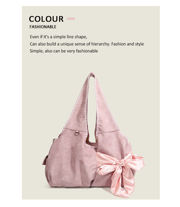 Women's Large Pu Leather Solid Color Streetwear Bowknot Magnetic Buckle Shoulder Bag display picture 3