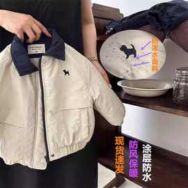 男童棉服冬季连帽加厚新款加绒棉衣女童夹棉外套宝宝轻薄翻领棉衣