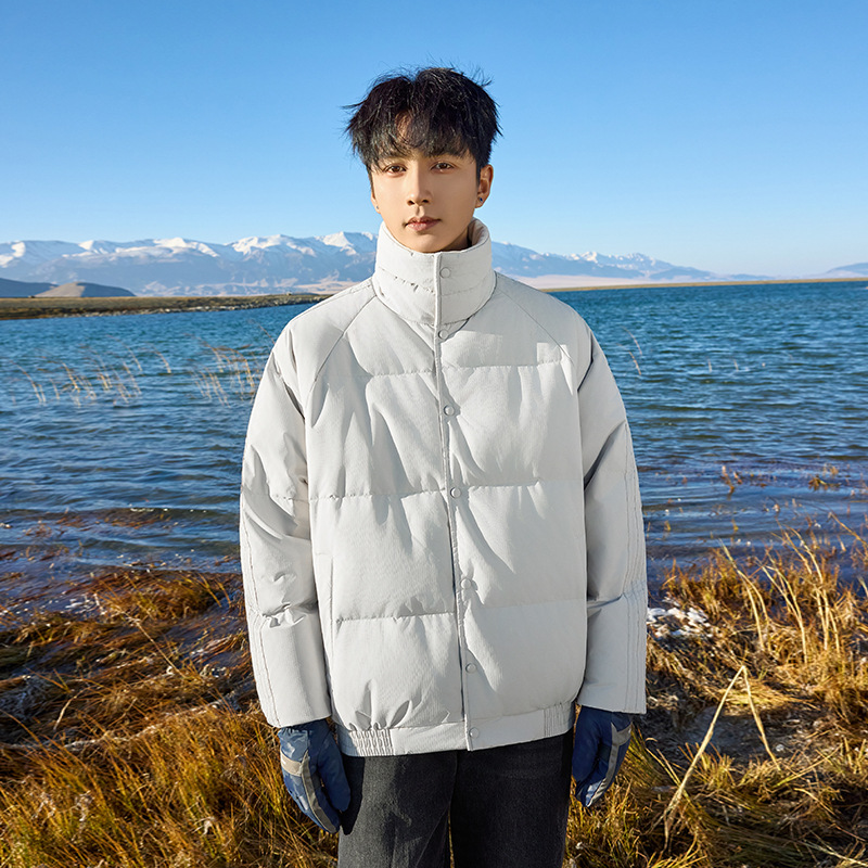 Transfronterizo mayorista invierno chaqueta pareja nueva marca de moda americana engrosada chaqueta cálida café negro
