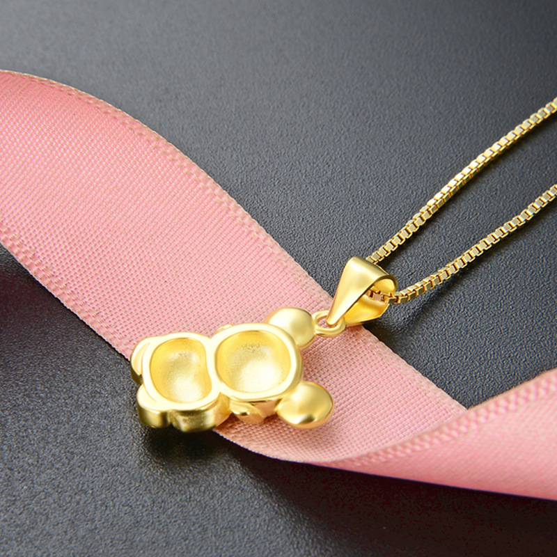 Oro ratón plata esterlina collar clavícula cadena lindo Super lindo suerte oro ratón Zodiaco colgante hombres y mujeres colgante