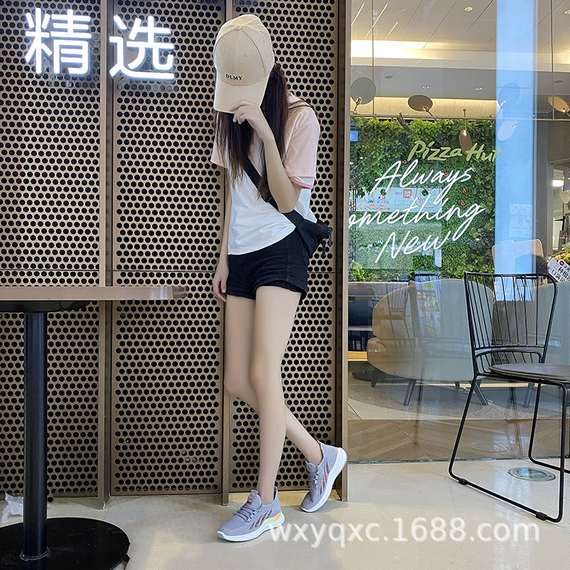 Весна, лето и осень 2022 новые спортивные сетчатые дышащие туфли с мягкой подошвой и мягкой женской обувью