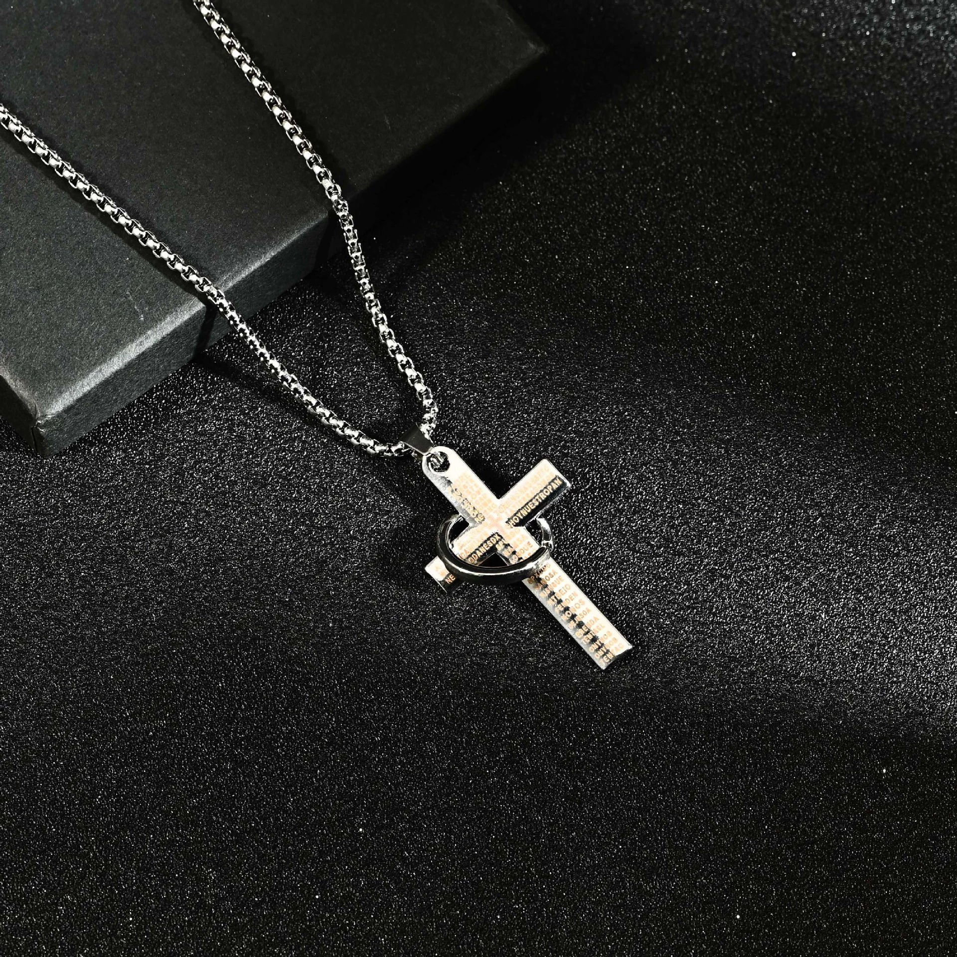 Европейские и американские тенденции ins хип-хоп моды алфавит крест кольцо подвеска хип-хоп панк длинный крест ожерелье